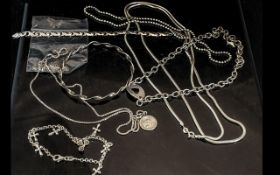 A Good Collection of Vintage Sterling Silver Jewellery, comprising necklaces, bracelets, etc. Nine