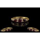 Edwardian Period 1902 - 1910 Ladies 18ct Gold Ruby and Diamond Set Ring of Pleasing Design / Gallery