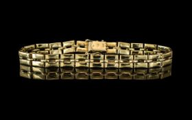 A 9ct Gold Bracelet ( Tactile ) Well Designed, With Full Hallmark for 9.375. Length 7.5 Inches -