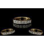9ct Gold Half Eternity Ring, set with round brilliant cut diamonds, fully hallmarked, ring size O.