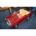 Sharna Rolls Royce Corniche Child's Pedal Car, red with cream interior, registration plate RRM 1.