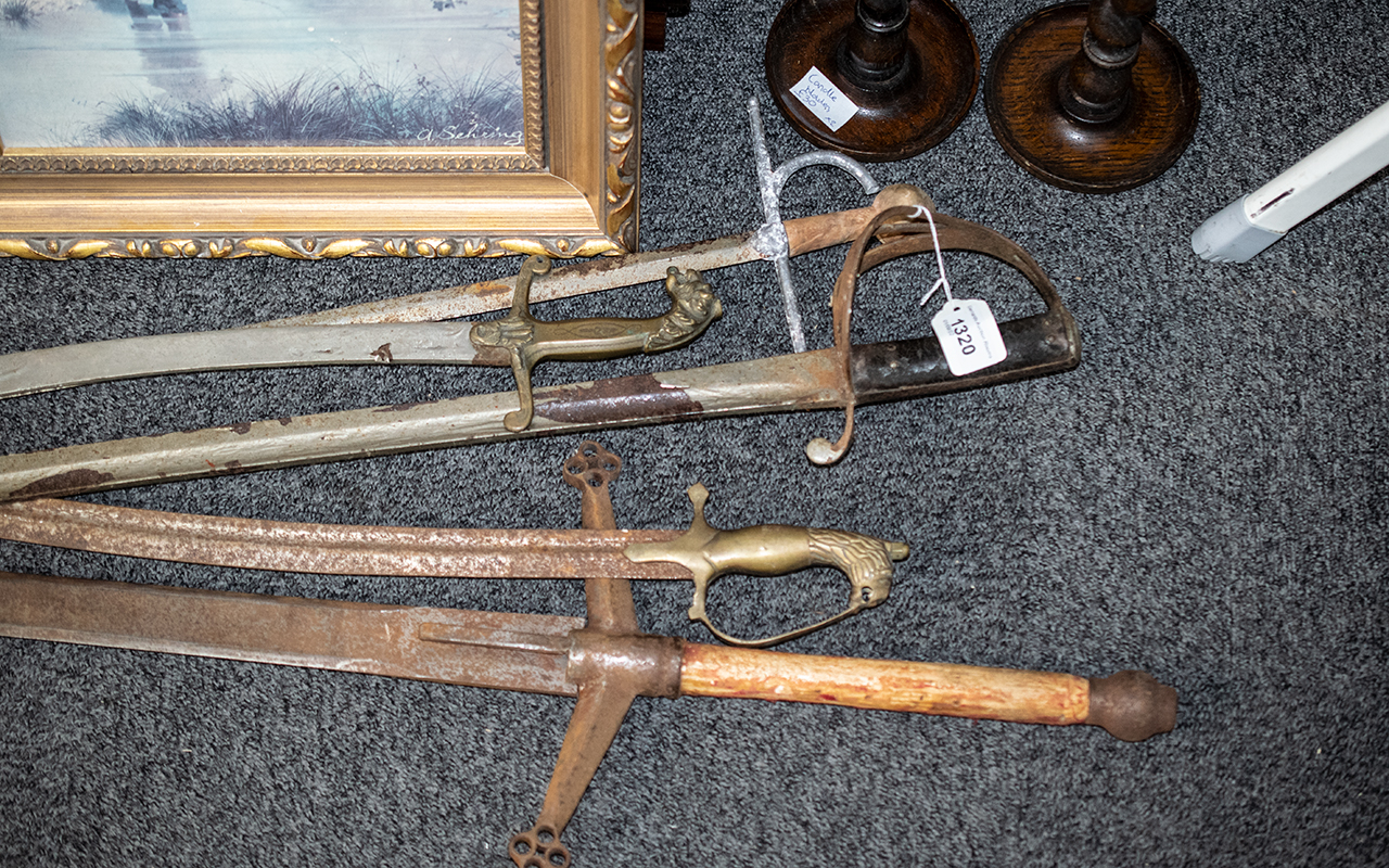 Collection of Swords, including a leather handled Cromwell style sword, for display purposes only, - Image 3 of 3