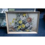Watercolour Signed Phyllis I. Hibbert, Glass Framed. Subject - ' Chrysanthemums ' Signed to Front.