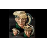 Collection of Three Royal Doulton Character Jugs 'The Poacher', comprising large 7'' The Poacher