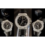 TAG Heuer Ladies Formula 1 - Steel and Black Ceramic and Diamond Set Watch, Sapphire Crystal Dial,