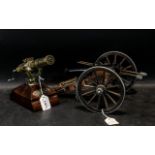 Military Interest WWI Machine Gun Model. Dahlgren 1861. Measures 14 x6 inches Together with Field