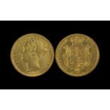 Queen Victoria Bun Head Shield Back 22ct Gold Half Sovereign - Date 1883, High Grade. Please Confirm