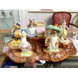 Collection of ( 5 ) Beswick Beatrix Potter Figures + A Beswick Beatrix Potter Stand, Which Fits 5