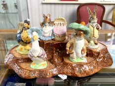 Collection of ( 5 ) Beswick Beatrix Potter Figures + A Beswick Beatrix Potter Stand, Which Fits 5