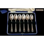 Boxed Set of Silver Teaspoons, six in total, in fitted box from John Forsyth of Preston, fully