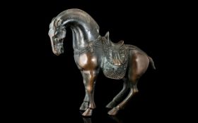 Chinese Bronze Tang Style Horse, height 10.5''.