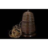 An Unusual Regency Fruitwood String Box In the Form of a Bee Hive.