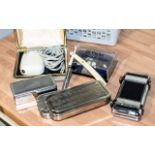 Collection of Gents Grooming Items. Includes Vintage Ronson Electric Shaver In Original Case,