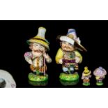 Bloor Derby - Mid 19th Century Fine Pair of Hand Painted Mansion House Porcelain Dwarfs of Grotesque