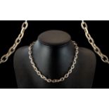 Sterling Silver Heavy Link Necklace, lobster claw fastening, , fully hallmarked, length 16''. Weight