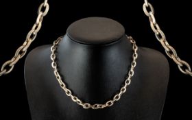 Sterling Silver Heavy Link Necklace, lobster claw fastening, , fully hallmarked, length 16''. Weight