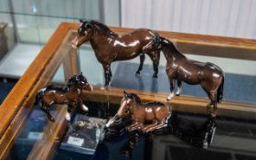 Beswick Brown Gloss Finish Exmoor Horse, Fully Stamped to Underside. Approx 6.5 Inches Tall.