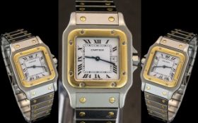 Cartier Santos 18ct Gold and Steel Gents / Unisex Automatic Wrist Watch. Ref no AC2380. OR 0750 3,