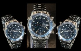 Omega - Seamaster Professional Chronometer Gents Stainless Steel Wrist Watch. Seamaster Logo to Back