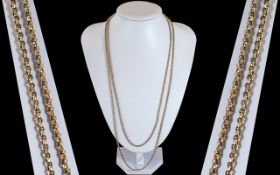 Victorian Period - Pleasing / Attractive 9ct Gold Guard Chain. Marked 9ct Gold, Diamond Cut