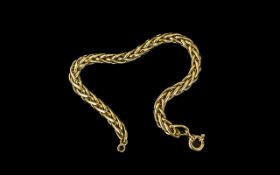 18ct Gold - Triple Link Design Bracelet, Rich Warm Colours. Marked 750 - 18ct. Gold Weight 11.4