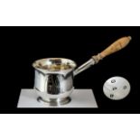 George III Superb Quality - Sterling Silver Brandy Sauce Pan - Warmer, With Fruit Wood Handle / Top.