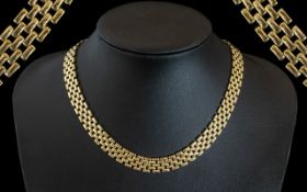 Ladies 9ct Gold - Superb Quality Panther Design Choker / Necklace with Excellent Clasp. Looks