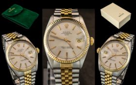 Rolex Oyster Perpetual Date Just Automatic Gents 18ct Gold and Steel Superlative Chronometer Wrist