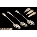 A Fine Trio of Antique Period Sterling Silver Basting Spoons, All with Full Hallmarks. Comprises