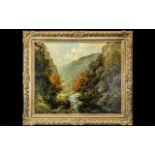 Harold Gresley (1892-1967) Framed Oil on Board - Depicting a Country Scene with Stream. Signed