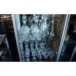 Collection of Quality Glass Items, comprising two glass stoppered 13'' jugs, a 13'' decanter,