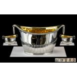 George III Superb Quality Large Twin Handle Sterling Silver Sugar Bowl with Regency Design and