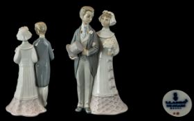 Lladro Hand Painted Porcelain Figure ' Wedding ' Model 4808. Issued 1972. Height 7,75 Inches. 1st