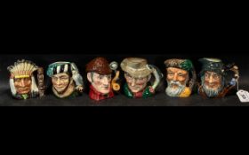 Collection of Six Royal Doulton Toby Jugs, 4'' tall, comprising 'Rip Van Winkle' No. 674255, 'The