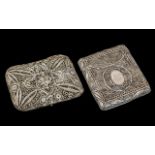 Chinese Pair of Decorative Early 20th Century Silver Cigarette Cases ( 2 ) Wire and Open Worked