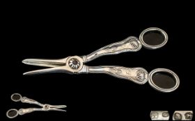 George IV Excellent Quality Pair of Grape Scissors, Decorated Handles with Shell Motifs. Hallmark