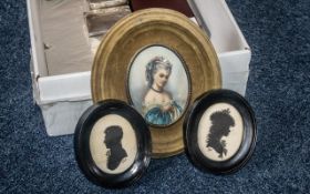 Victorian Interest. ( 3 ) Portraits In Total. 1 Is of a Lady In the Traditional Victorian Dress,