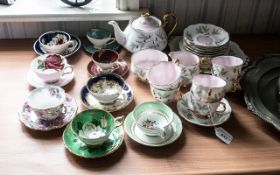 Royal Albert 'Braemar' Teaset comprising 6 cups, saucers and sides, a bread and butter plate, tea