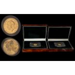 Two Half Sovereigns in Presentation Boxes, Victoria 1883 and George V 1912.