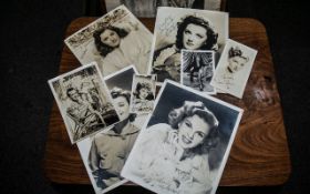 Collection of Vintage Celebrity Autographs on Photographs, comprising Ann Rutherford, Mary Martin,