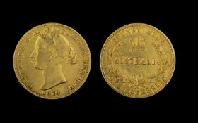 Queen Victoria - Australia Young Head Sovereign - Date 1870. Good Grade - Please Confirm with Photo.