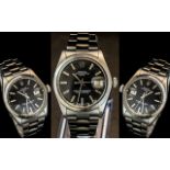 Rolex - Oyster Perpetual Stainless Steel Chronometer Wrist Watch. Ref 1500. Features Black Dial,