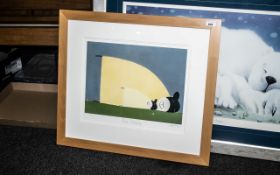 Mackenzie Thorpe 'Sheep Sleeping' image size 12'' x 16.5''. With COA, edition number 850.