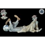 Lladro Hand Painted Porcelain Figure ' Clown ' Model No 4618. Issued 1969 - Retired. Height 6.25