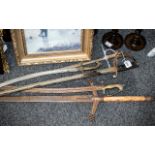 Collection of Swords, including a leather handled Cromwell style sword, for display purposes only,