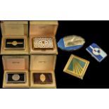 A Good Collection of Richard Hudnut Art Deco Compacts (4), all enamelled in original boxes, superb