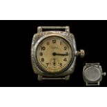 Rolex - Oyster Rolco 1920's Cushion Steel Cased Mechanical Watch. c.1920 - 1929. 15 Jewel, 6