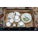 Cauldon Set of Tea Pot, Milk Jug & Sugar, with six cups and saucers, together with five Spode plates