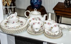 Royal Doulton 'Rosell' Tea Set, comprising tea pot, milk jug, sugar bowl, six cups, six saucers, six