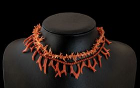 A Pair of Early 20th Century Coral Necklaces. Various Sizes / Shapes. Weight 43.5 grams.